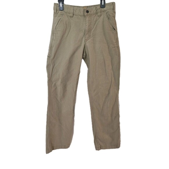 Carhartt Mens Relaxed Fit Canvas Work Pants Beige 32x34 Durable Utility - Picture 1 of 13